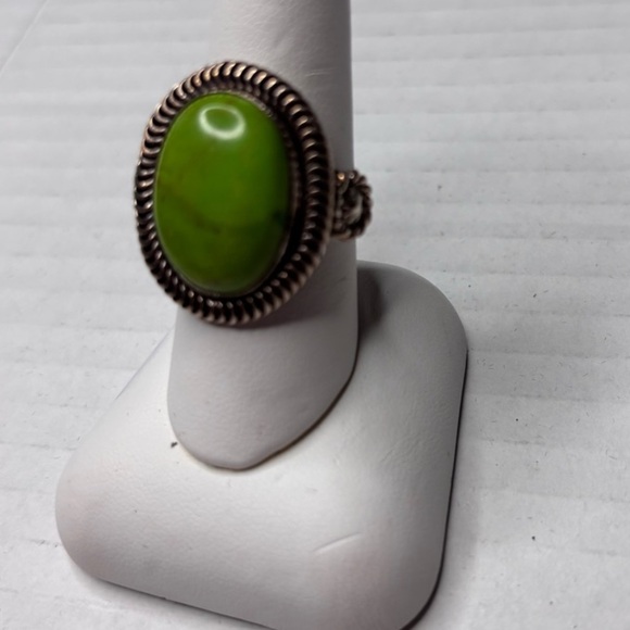 CAROLYN POLLACK Sterling Silver Gaspeite Ring Size 7 - Picture 2 of 8
